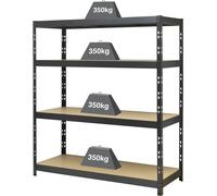 Rayonnage mi-lourd - Module de base TOOLCRAFT KIT77 350 kg (l x H x P) 1600 x 1800 x 600 mm métal, MDF anthracite/noir