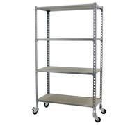 Rayonnage mobile bois-métal léger sans vis 1575x1000x300 - 4 niveaux Bois - SIMON RACK - 8435104963432