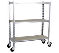 Rayonnage mobile bois-métal léger sans vis 975x800x500 - 3 niveaux Bois - SIMON RACK - 8435104954539