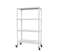 Rayonnage mobile métallique léger sans vis 1575x1100x500 - 4 niveaux Blanc - SIMON RACK - 8435104974308