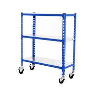 Rayonnage mobile métallique léger sans vis 975x800x400 - 3 niveaux Bleu - SIMON RACK - 8435104952924