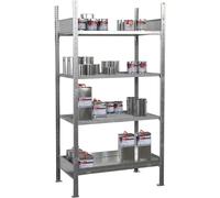 Rayonnage pour petits contenants avec bac de rétention pour produits dangereux