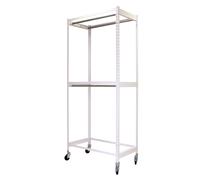 Rayonnage pour vêtements 2075x900x750 - 2 niveaux Blanc - SIMON RACK - 8435104978504