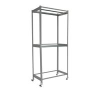 Rayonnage pour vêtements 2575x1200x750 - 2 niveaux Gris - SIMON RACK - 8425437093739