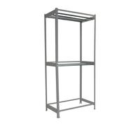 Rayonnage pour vêtements 3000x1200x750 - 2 niveaux Gris - SIMON RACK - 8425437092886