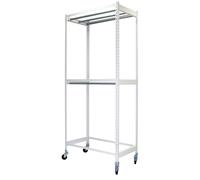 Rayonnage pour vêtements 3075x1200x750 - 2 niveaux Blanc - SIMON RACK - 8435104978702