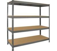 Monster Racking Étagère de garage ultra-résistante Q-Rax - 360 kg/étagère, 160 cm x 60 cm x 160 cm, gris