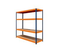 Rayonnage SRax Rangement Industriel 4 Étagères 300kg Garage Stockage Atelier Bleu
