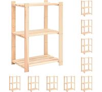Rayonnages de stockage 3 étagères 10 pcs. 60x38x90cm pin massif 150kg