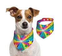 Rayons de confettis Arc-en-Ciel et étoiles,Bandanas pour Chien, écharpe en Coton, Bavoirs réglables pour Animaux de Compagnie,M