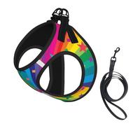 Rayons de confettis Arc-en-Ciel et étoiles,Harnais pour Animaux de Compagnie, Harnais réfléchissant réglable pour Chien,L