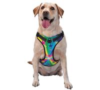 Rayons de confettis Arc-en-Ciel et étoiles,Harnais pour Animaux de Compagnie, Harnais réfléchissant réglable pour Chien,M
