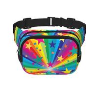 Rayons de confettis Arc-en-Ciel et étoiles,Sac Banane carré Double Couche, Sac de Poitrine