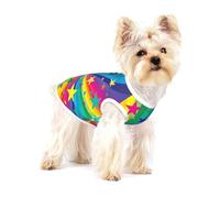 Rayons de confettis Arc-en-Ciel et étoiles,T-Shirt sans Manches en Coton pour Animaux de Compagnie, Gilet Respirant, Extensible et Doux,M
