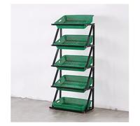 Rayons de supermarché, Étagère de marché à 4/5 niveaux, présentoir de fruits et légumes de supermarché, support de stockage de nourriture for chips de pommes de terre de cuisine(Green,65x35x150cm)