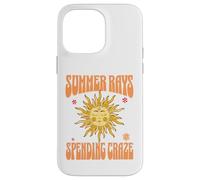 Rayons d'Été Folie Dépenses Design Rétro Soleil Coque pour iPhone 14 Pro Max