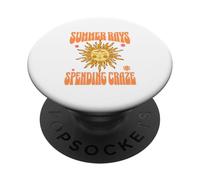 Rayons d'Été Folie Dépenses Design Rétro Soleil PopSockets PopGrip Adhésif