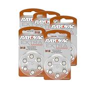 Rayovac 312 Extra Advanced Lot de 5 boîtes de 6 piles pour appareils auditifs, 1,45 V 180 mAh, pack économique