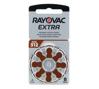 Rayovac Piles auditives Extra 312 – Lot de 8, Haute puissance Zinc Air (Marron)