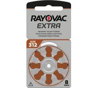 RAYOVAC Extra Lot de 80 piles pour appareils auditifs type 312 - PR41 - Code couleur marron - 1,45 V - 80 piles (10 x 8 piles)