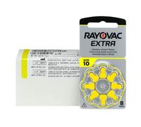 Rayovac Lot de 10, 80 Piles auxiliaires auditives Haute Puissance Zinc-air 10 Cartes Blister Jaune 10AUX-8XEMF-10