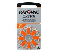Rayovac Lot de 13, 8 Piles auxiliaires auditives Haute Puissance Zinc-air, 1 Carte Blister Orange, 13AUX-8XEMF