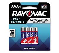 Rayovac Lot de 4 piles alcalines de qualité supérieure, AAA, RAY8244K