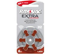 Rayovac Pile pour appareils auditifs H312MF No. 312 PR41 Extra Advanced, 180mAh 6 pièces sous blister