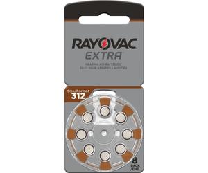 Rayovac piles auditives type 312 (marron) lot de 8