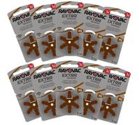 Rayovac - Piles Extra Advanced zinc-air pour aides auditives, code couleur brun