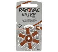 Rayovac Piles pour aides auditives Extra Advanced zinc-air Taille 312 Brun - Lot 60