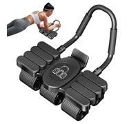 Raypontia Ab Roller avec support coudes et automatique | Équipement d'entraînement abdominal à 6 roues | Entraîneur pour noyau avec support téléphonique pour exercices abdominaux à la maison ou