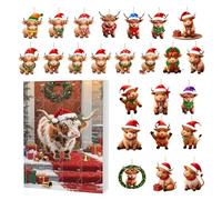 Raypontia Compte à Rebours Vache de Noël | Décoration Compte à Rebours Festival 2D en Acrylique | à de Vacances de Noël Pendant | Pour Chambre Salon Fenêtre Cheminée