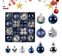 Raypontia Ensemble De 44 Boules De Noël Pour Arbre | Boules De Noël Durable - Décoration De Fête Maison Vitrine Balcon Boutique Fond Photo