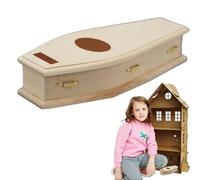 Raypontia Mini cercueil, accessoire de maison de miniature, modèle décoratif pour coin effrayant, cercueil de bricolage en bois non traité pour maison de