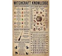 rayprint Comment fabriquer une échelle de sorcière - Affiches sans cadre - Connaissances en sorcellerie - Impressions sur toile - Décoration murale pour la maison, la chambre et le salon - 20 x 30 cm
