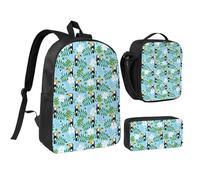 rayprint Ensemble de 3 sacs à dos légers de 43 cm (17 pouces) avec motif toucan, feuilles de palmier et fleurs, pour hommes et femmes.
