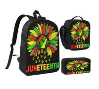 rayprint Ensemble de 3 sacs à dos Sunflower Fist, comprenant un sac à lunch, un sac à dos léger et un sac de jour pour hommes et femmes, idéal pour le mois de Juneteenth et le mois de l'histoire des