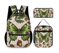 rayprint Ensemble sac à dos Butterfly (34) avec boîte à lunch et trousse de maquillage
