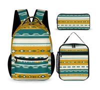 rayprint Ensemble sac à dos de voyage pour ordinateur portable, sac à dos léger de style tribal navajo aztèque traditionnel du sud-ouest américain, avec boîte à lunch et trousse de toilette.