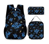 rayprint Ensemble sac à dos pour ordinateur portable Dragon (5) avec sac à lunch et rangements de voyage