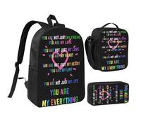 rayprint LGBT Rainbow Gay Tu es mon tout jour de la fierté sac à dos 17 pouces ensemble sac à lunch sac à dos léger pour hommes et femmes