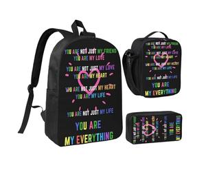 rayprint LGBT Rainbow Gay Tu es mon tout jour de la fierté sac à dos 17 pouces ensemble sac à lunch sac à dos léger pour hommes et femmes