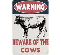 rayprint Panneau métallique « Attention aux vaches » - Signalisation et sécurité pour la maison, le jardin et l'extérieur - 14 x 20 cm