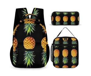 rayprint Sac à dos avec sac à lunch et sac de rangement, ensemble sac à dos à motifs d'ananas tropicaux à l'envers