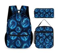 rayprint Sac à dos léger avec boîte à lunch et sac de rangement Dragon (16) et maquillage