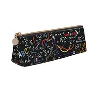 rayprint Trousse à Crayons avec Motif de formules mathématiques manuscrites, Trousse de Maquillage, Pochette à stylos, Sac de Rangement Triangulaire en Cuir avec Fermeture éclair, Organisateur de pap