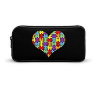 rayprint Trousse à Crayons imprimée cœur pour la Sensibilisation à l'Autisme, Pochette à Crayons, boîte à Fournitures Scolaires, Organisateur de Maquillage