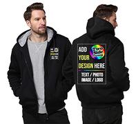 Raysent Veste à Capuche en Polaire personnalisée 2 côtés Avant arrière imprimé concevez Votre Propre Flanelle épaisse Hiver Chaud Thermique Zip up