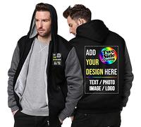 Raysent Veste à Capuche en Polaire personnalisée 2 côtés Avant arrière imprimé concevez Votre Propre Flanelle épaisse Hiver Chaud Thermique Zip up